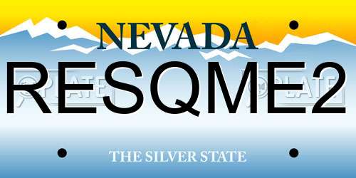 RESQME2 Nevada License Plate