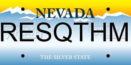 RESQTHM Nevada License Plate
