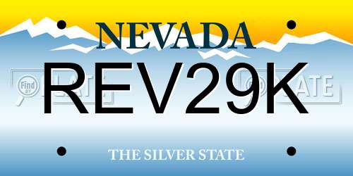 REV29K Nevada License Plate