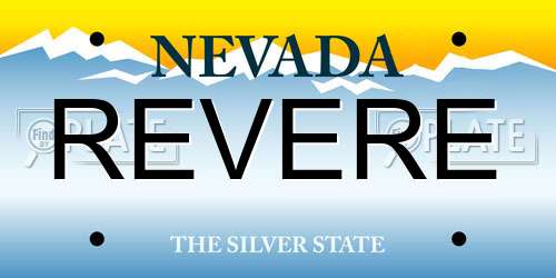 REVERE Nevada License Plate