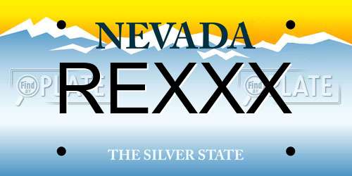 REXXX Nevada License Plate