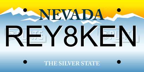 REY8KEN Nevada License Plate