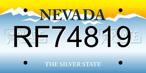 RF74819 Nevada License Plate