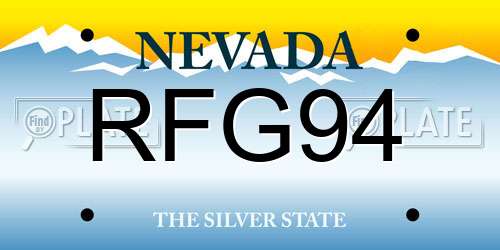 RFG94 Nevada License Plate