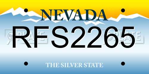 RFS2265 Nevada License Plate