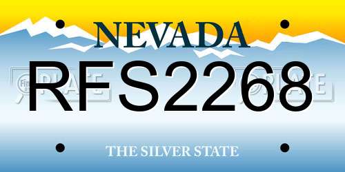 RFS2268 Nevada License Plate