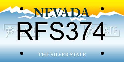 RFS374 Nevada License Plate