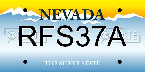 RFS37A Nevada License Plate