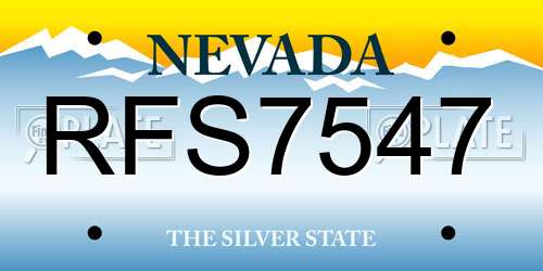 RFS7547 Nevada License Plate