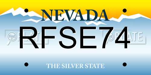 RFSE74 Nevada License Plate