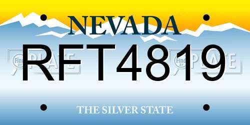 RFT4819 Nevada License Plate