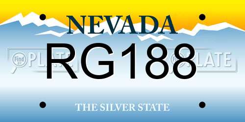 RG188 Nevada License Plate