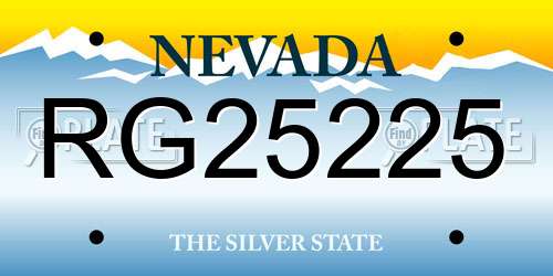 RG25225 Nevada License Plate