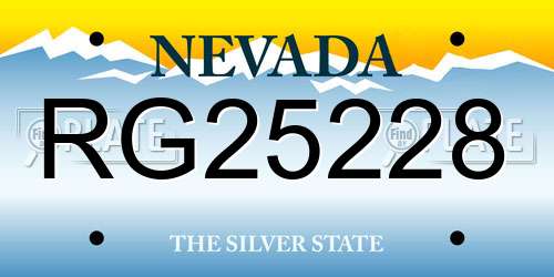 RG25228 Nevada License Plate