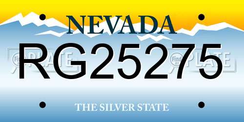 RG25275 Nevada License Plate