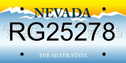 RG25278 Nevada License Plate
