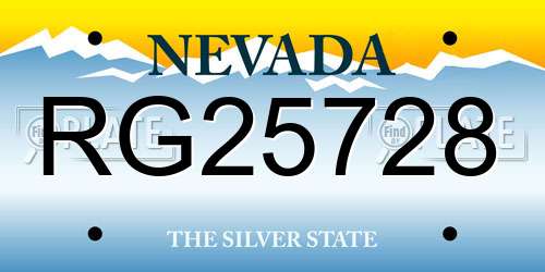 RG25728 Nevada License Plate