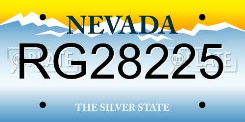 RG28225 Nevada License Plate