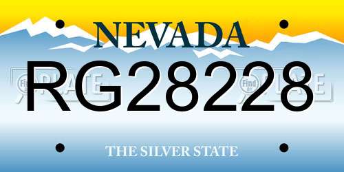 RG28228 Nevada License Plate