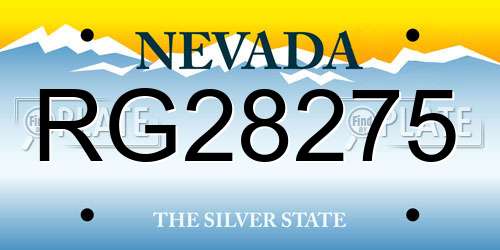 RG28275 Nevada License Plate