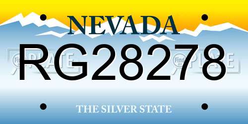 RG28278 Nevada License Plate