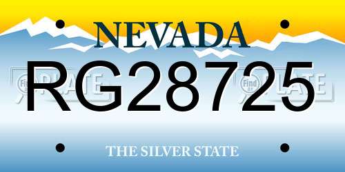 RG28725 Nevada License Plate