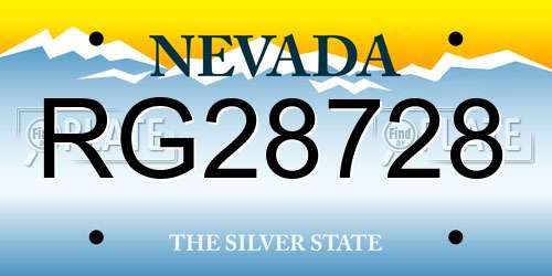 RG28728 Nevada License Plate