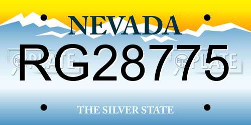 RG28775 Nevada License Plate