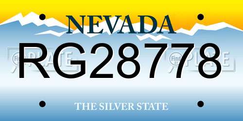 RG28778 Nevada License Plate