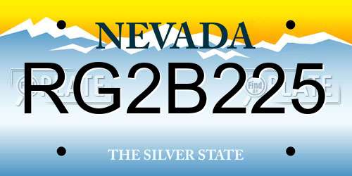 RG2B225 Nevada License Plate