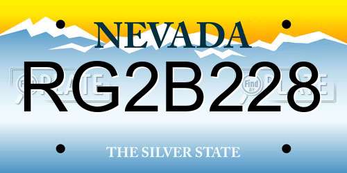 RG2B228 Nevada License Plate