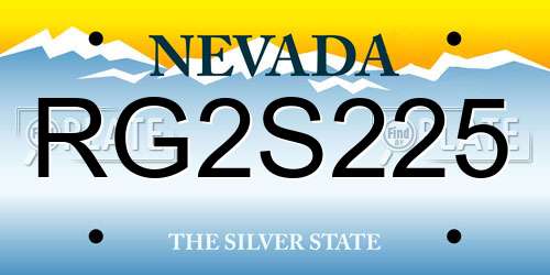 RG2S225 Nevada License Plate