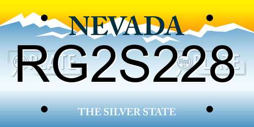 RG2S228 Nevada License Plate