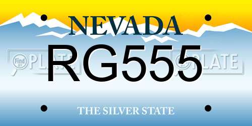 RG555 Nevada License Plate