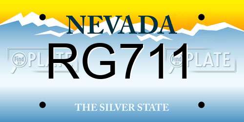 RG711 Nevada License Plate