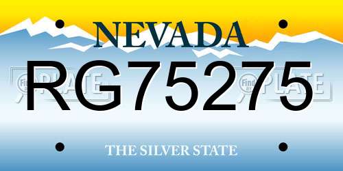 RG75275 Nevada License Plate