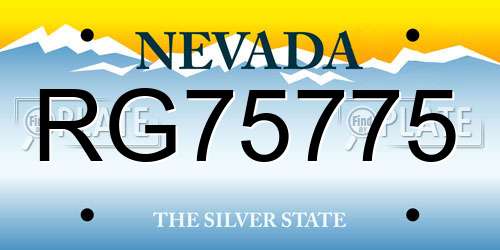 RG75775 Nevada License Plate