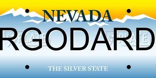 RGODARD Nevada License Plate