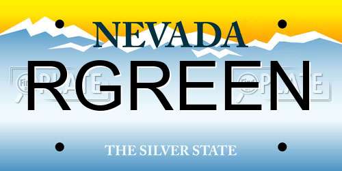 RGREEN Nevada License Plate