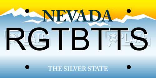 RGTBTTS Nevada License Plate