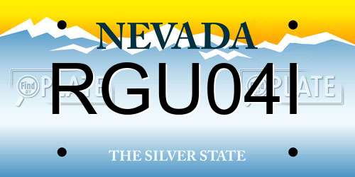 RGU04I Nevada License Plate