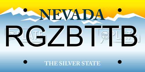 RGZBTTB Nevada License Plate