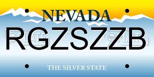 RGZSZZB Nevada License Plate