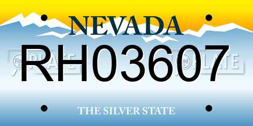 RH03607 Nevada License Plate