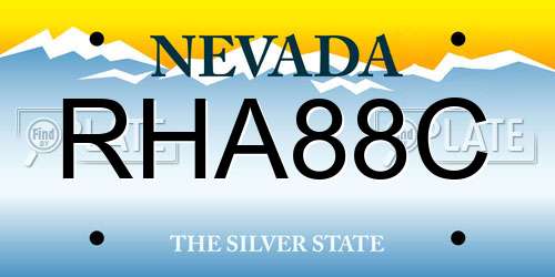 RHA88C Nevada License Plate