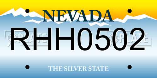 RHH0502 Nevada License Plate