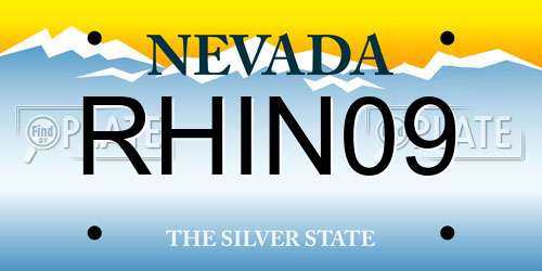RHIN09 Nevada License Plate