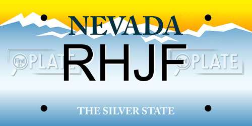 RHJF Nevada License Plate