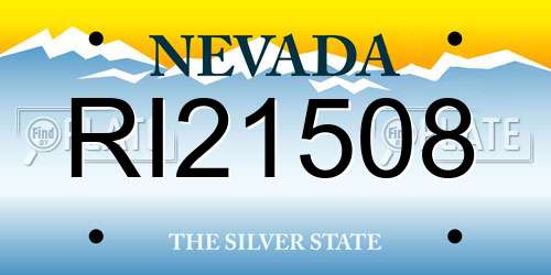 RI21508 Nevada License Plate