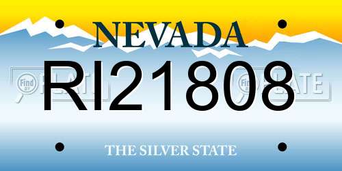 RI21808 Nevada License Plate